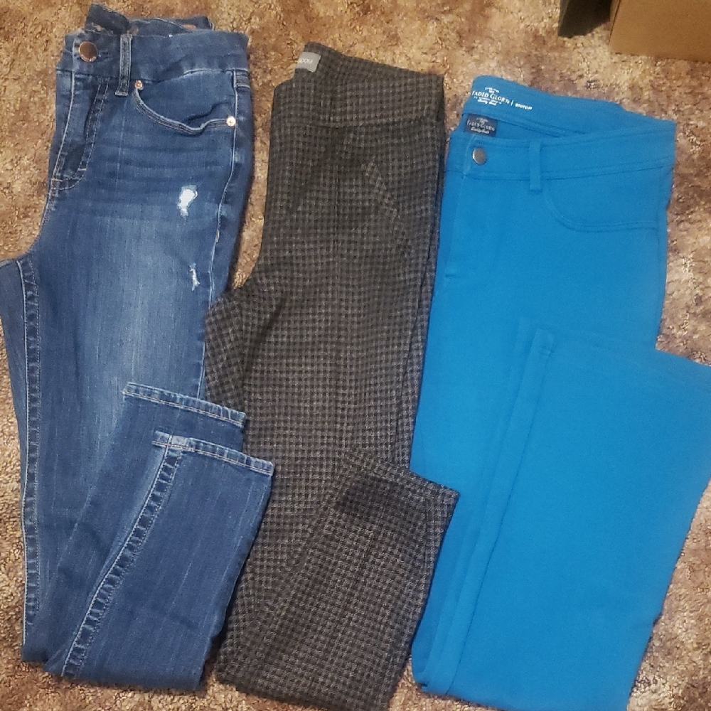 Womens Pants Jeans Bundle -Faded Glory Bootcut Pants, Wit&wisdom & Seven7 Jeans
